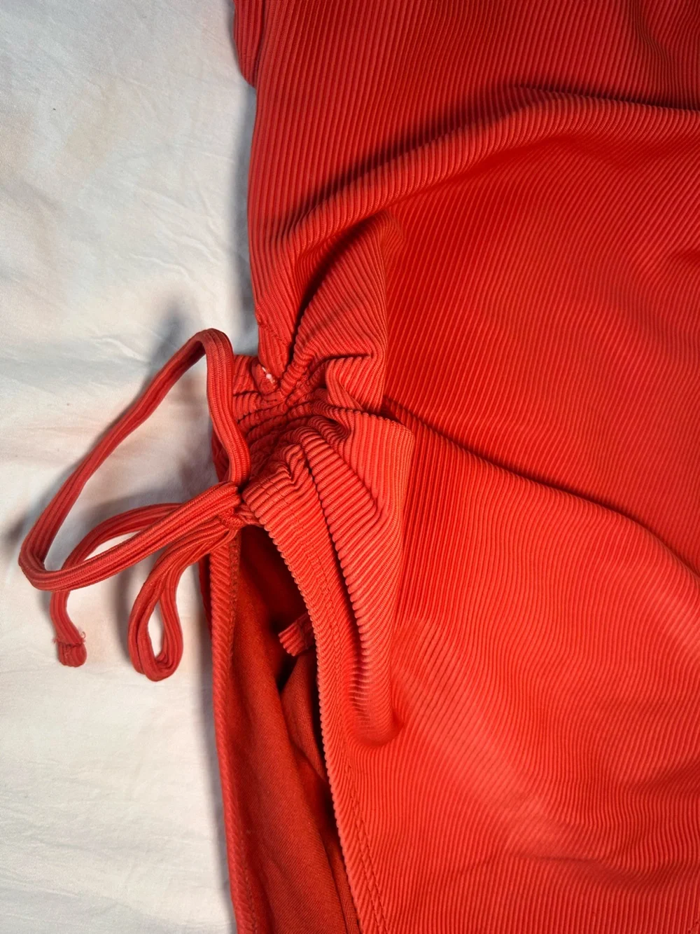 Xhilaration Red orange Ribbed One-Piece Swimsuit with Side Ties